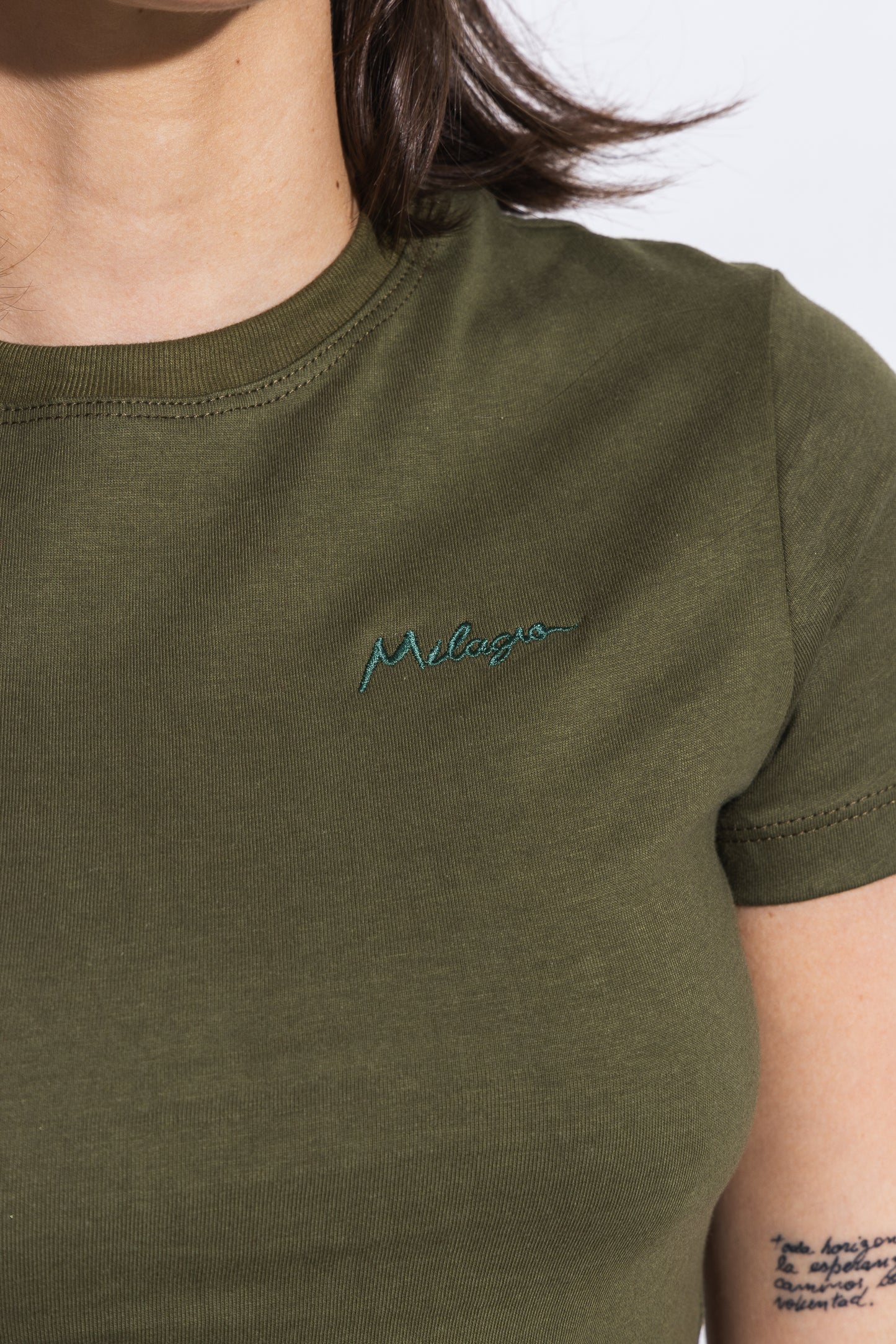 Verde Musgo Basic Fitted T-Shirt